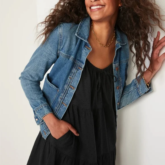 Old Navy Tiered Clip-Dot Mini Cami Swing Dress for Women - Picture 2 of 3